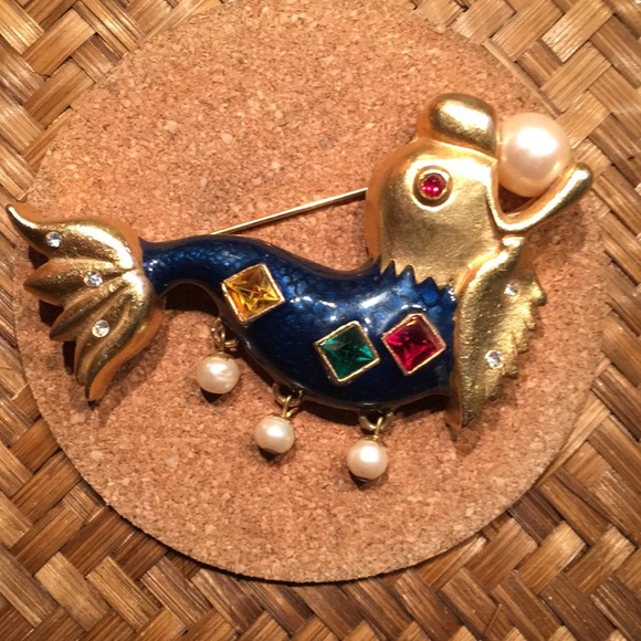 GERARD YOSCA Vintage Enameled Fish Brooch - Picture 1 of 7